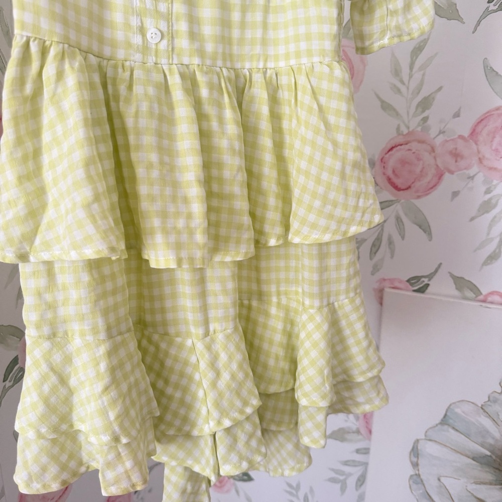 Light Green Gingham Ruffled Romper - image 6